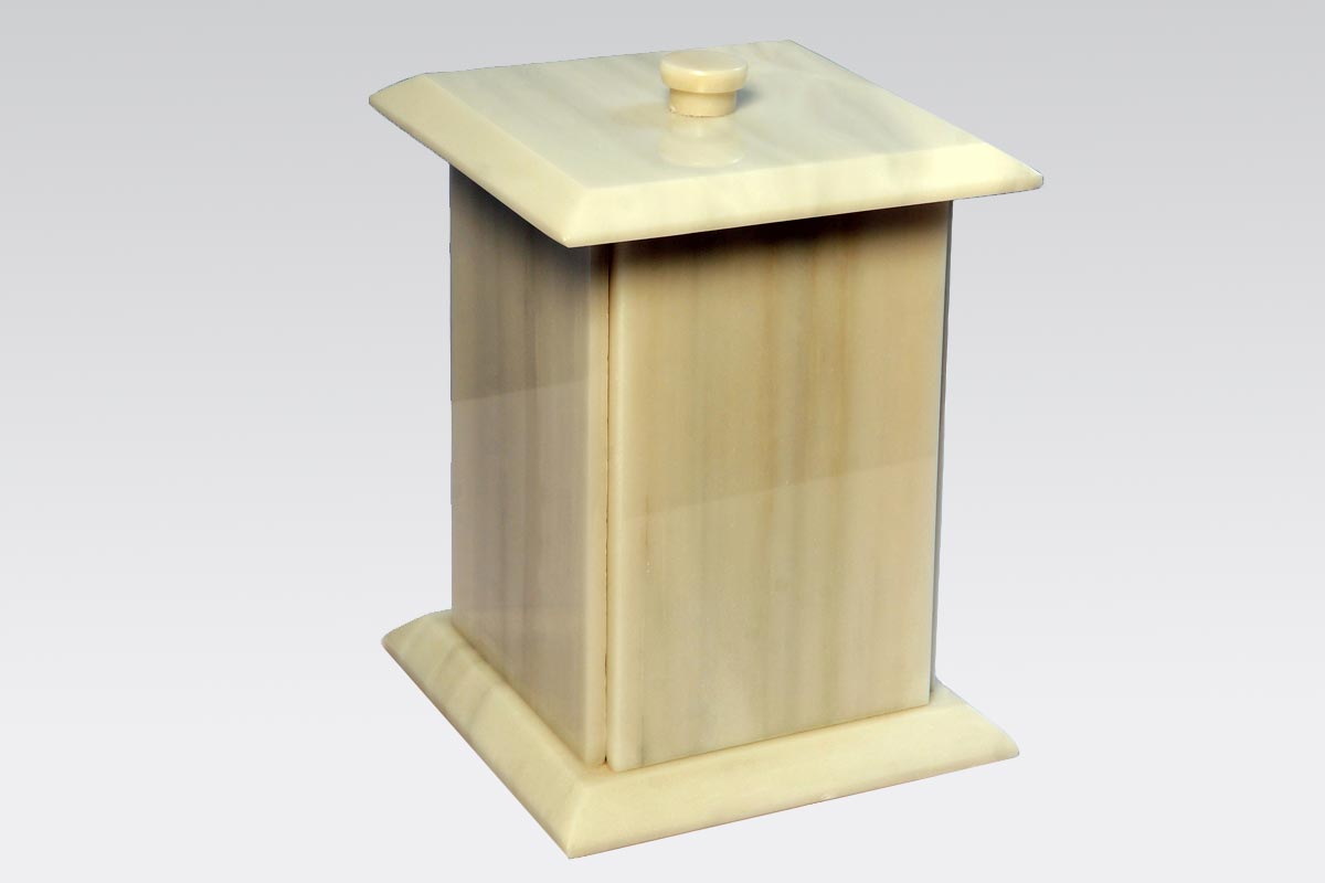 Cenizario de mármol blanco liso