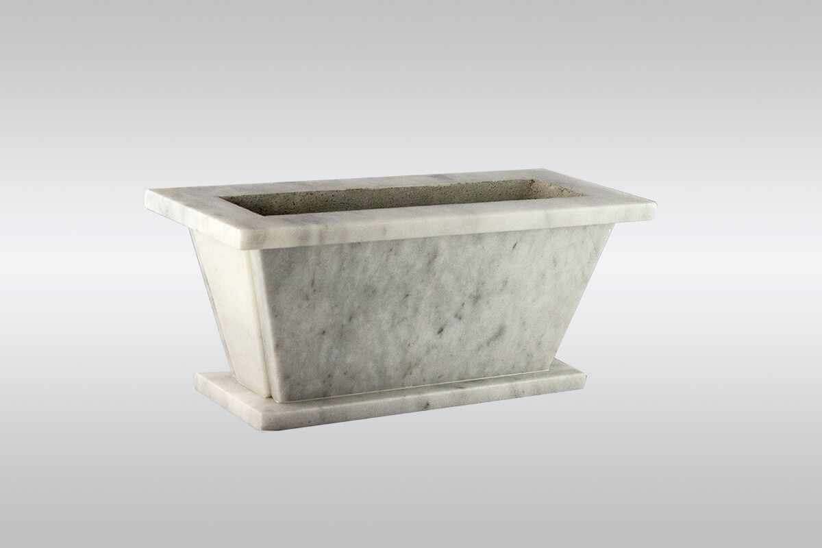 Jardinera de mármol blanco Carrara
