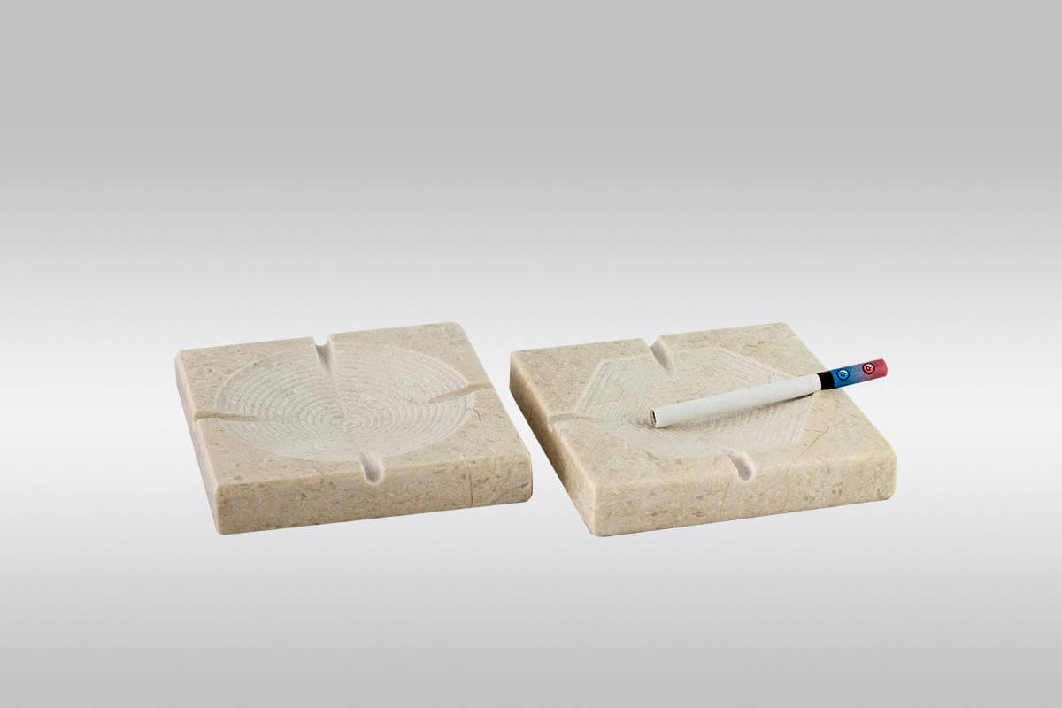 Cenicero de mármol Crema Marfil